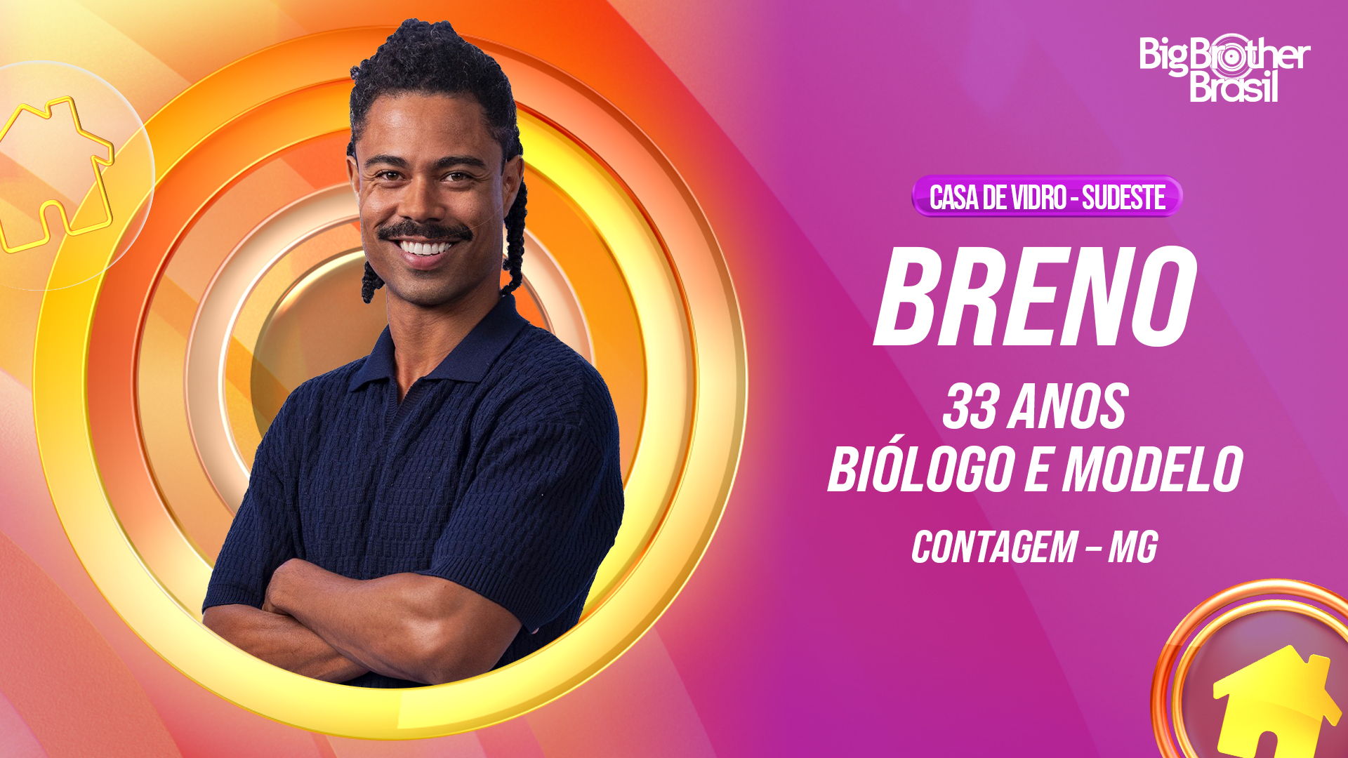 BBB 26: veja a lista oficial da Casa de Vidro e conheça todos os participantes 44 Breno - Foto: Globo