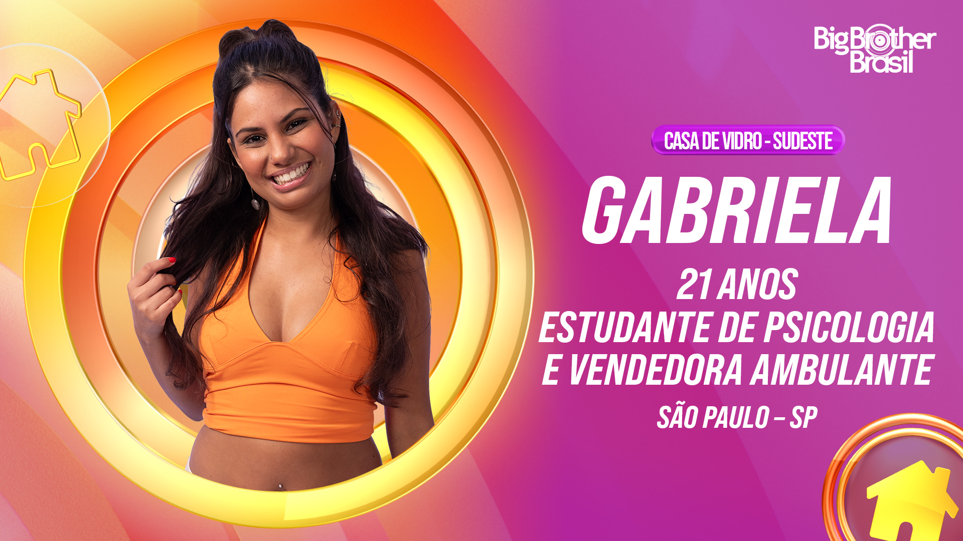 BBB 26: veja a lista oficial da Casa de Vidro e conheça todos os participantes 45 Gabriela - Foto: Globo