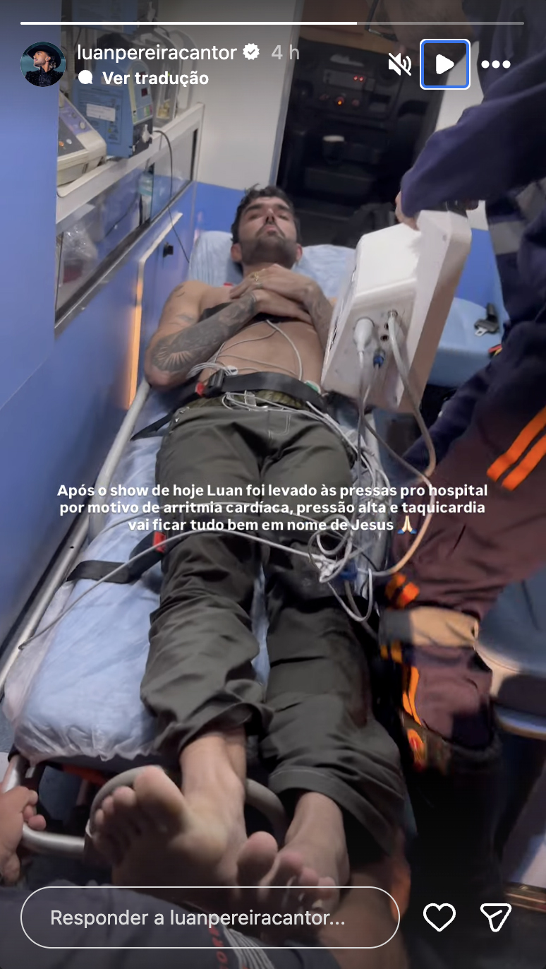 Luan Pereira passa mal após show em SP e é levado às pressas para hospital 19 1768651345 158 Luan Pereira deixa show em ambulancia apos passar mal 1