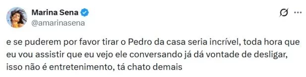 Marina Sena reage a polêmica no BBB 26 e pede eliminação de Pedro 19 1768755825 325 BBB 26 Marina Sena reage apos Pedro sujar casaco dela
