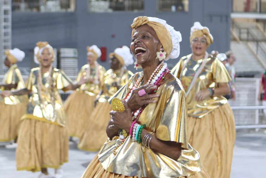 Com enredo Oro Mi Maió Oxum Barroca Zona Sul leva fé, beleza e ancestralidade ao Anhembi Barroca Zona Sul - Crédito da Foto: Woody Henrique / Liga-SP