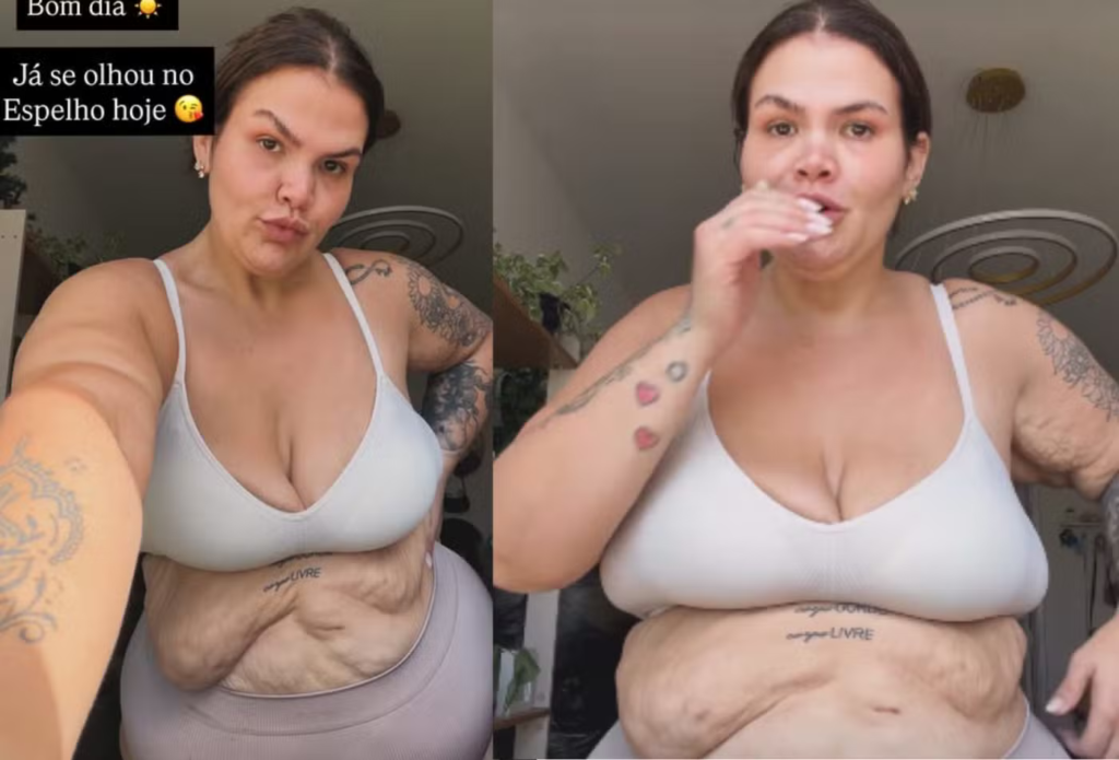 De lingerie, Thais Carla mostra transformação no corpo: 'Chocada'