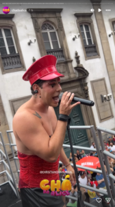 Christian Chávez estreia no Carnaval de rua do Rio e puxa multidão no Chá da Alice