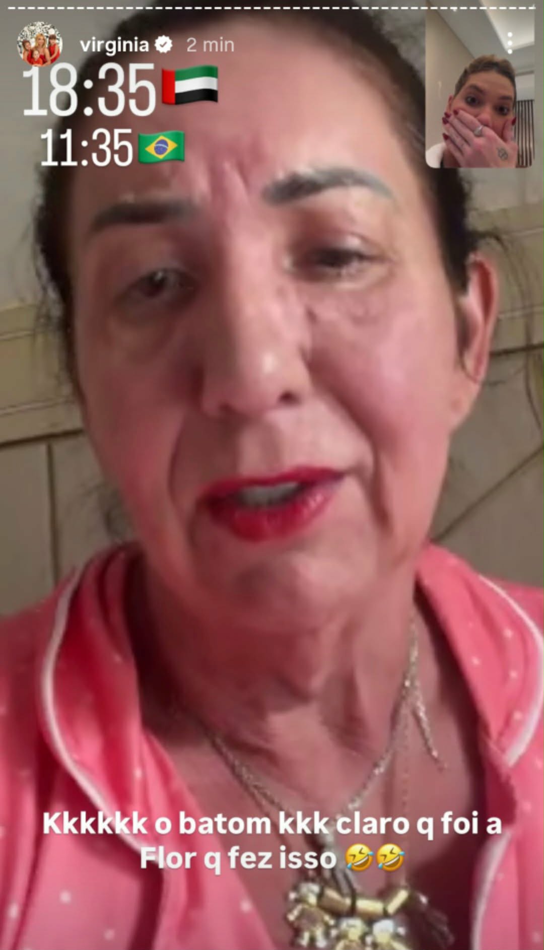 Virginia Fonseca se surpreende ao ver Maria Flor maquiando Margareth Serrão em chamada de vídeo 17 Virginia se choca ao ver o que Maria Flor fez com Margareth Serrão