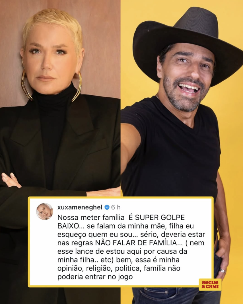 Xuxa critica Alberto Cowboy após briga com Ana Paula Renault no BBB 26
