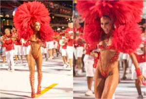 Sabrina Sato faz ponte aérea após desfile em SP e inicia maratona na Sapucaí