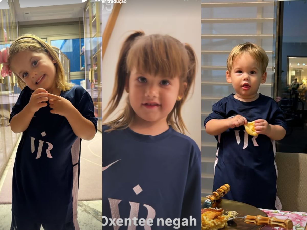 Virginia Fonseca reúne filhos para torcer por Vini Jr. em jogo do Real Madrid