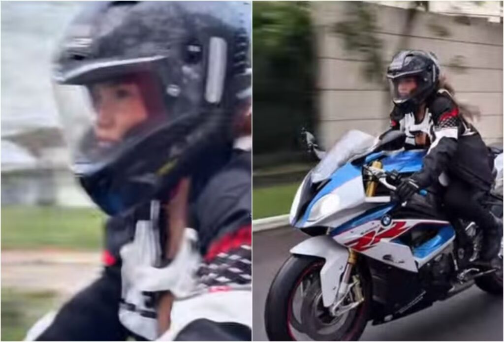 Juliette volta a andar de moto após queda: 'Terapia'